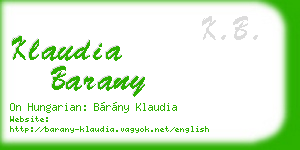 klaudia barany business card